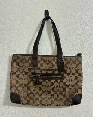 Coach Signature Canvas Tote Bag in Brown thumbnail 1