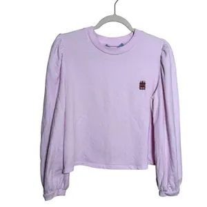 Hill House Teddy Puff Sleeve Sweatshirt – Pink Cozy Pullover, Women’s Size M thumbnail 3