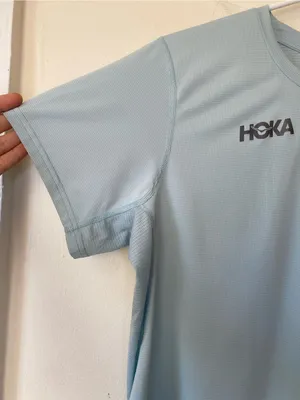 HOKA Women’s Performance Short Sleeve Top T-Shirt Light Blue Sz XL thumbnail 6