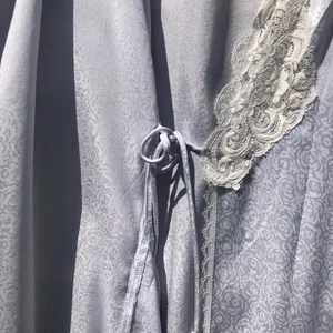 Vintage Christian Dior Lingerie Robe Light Blue Lace Small thumbnail 10