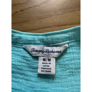 Tommy Bahama Women Size Medium Button‎ Front Lightweight Cotton Sleeveless Sheer thumbnail 3