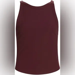 OUTDOOR VOICES SuperForm Rib High Neck Tank Top in Shiraz Size L thumbnail 3
