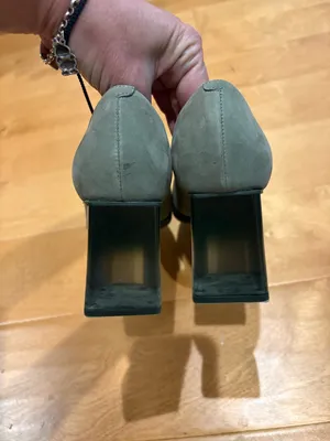 Camper Suede Block clear Heel pumps shoes greenish sz 39 8.5-9 thumbnail 5
