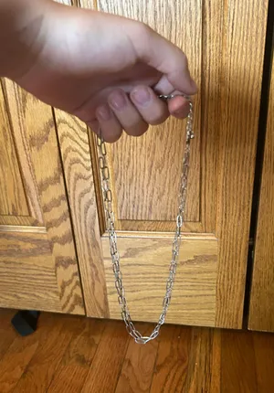 Layered Paper Clip Necklace Silver thumbnail 3