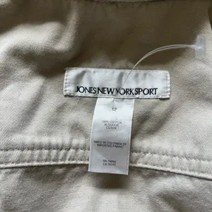 Jones New York Tan Utility Button-Up Collared Jacket Tailored SZ 12 Cargo Field thumbnail 13