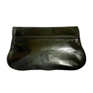 Tory Burch Black Leather Logo Clutch Handbag Evening Bag thumbnail 3