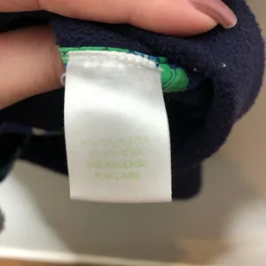Lilly Pulitzer navy blue full zip up fleece jacket pockets preppy collar small thumbnail 5