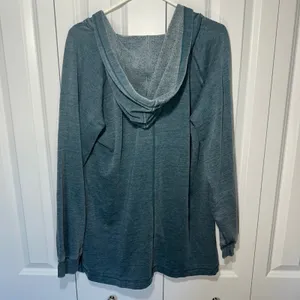 Anthropologie Saturday Sunday Hoodie Women Large Blue V-Neck Fleece Pullover Soft Lounge Layer thumbnail 6