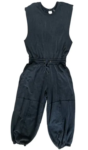 Free People Throw And Go jumpsuit In Washed Out Black Size Large thumbnail 1