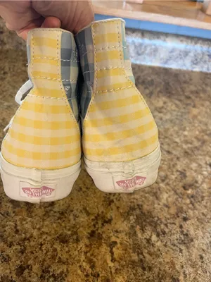 Vans Gingham High-Top Sneakers in Green,‎ Blue, Peach thumbnail 5