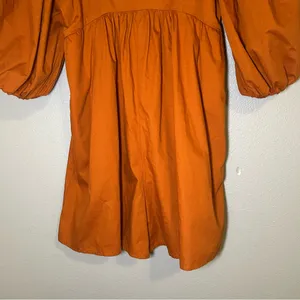 Abercrombie & Fitch Rust Orange Square Neck Puff Sleeve Romper Womens Size Small thumbnail 4