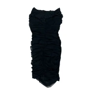Superdown Sonya Bustier Ruched Mesh Strapless Bodycon Mini Dress Black Size S thumbnail 6