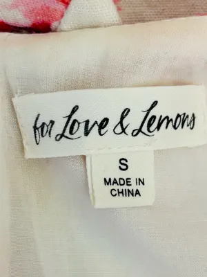 For Love & Lemons Julep Linen Blend Floral Mini Dress Coral Romantic. Small thumbnail 8