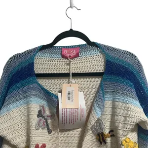 NEW NWT Rose Carmine Garden Party Bolero Cardigan Sweater Multi Floral thumbnail 5