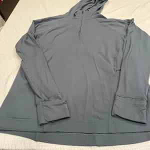 Lululemon Warm Stabilizer 1/2 Zip Hoodie 10 women blue charcoal thumbnail 3