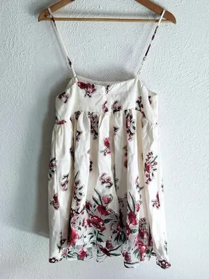 Storia Floral Babydoll Strapless Dress Sz Medium Romantic Coquette thumbnail 5