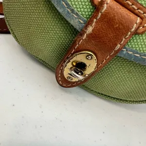 Fossil Austin Flap Bag Messenger Green Leather Adjustable Crossbody thumbnail 6