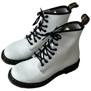 Dr. Marten's Patent Leather White 1460 Lace‎ Up Boots Capsule Grunge Rocker 8 thumbnail 3