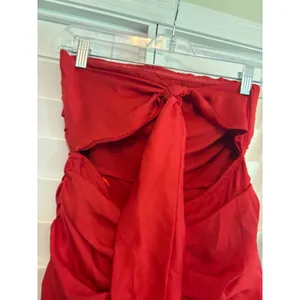 Selfie Leslie Red Annabella‎ Strapless Frill Hem Mini Dress Size Medium thumbnail 7