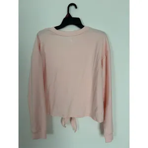 90 Degree by Reflex Sweatshirt Womens M Pink Tie-Front Crew Neck Pullover thumbnail 2