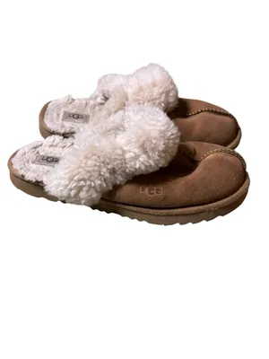 UGG Coquette Suede Sheepskin Slippers Chestnut Women's Size 6 Lug Sole 5125 Warm thumbnail 4