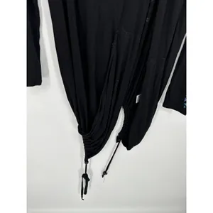 Lauren Moshi Beverly Hills Black Horse Boho Button‎ Front Hoodie Shirt Small thumbnail 4