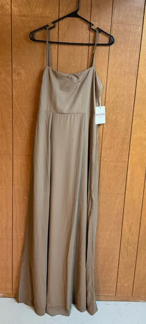 Show me your Mumu Wedding Women’s Large Lauren Tie Maxi Dress Chiffon Bow New thumbnail 1
