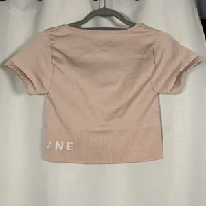 Offline by Aerie OG Groove Crop Top Tee in Neutral Blush Size Large thumbnail 3