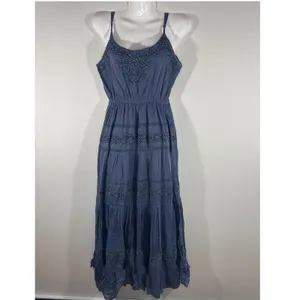 Love The Label Blue Intricate Beaded Details Maxi Dress XS Cottage core Coquette thumbnail 3