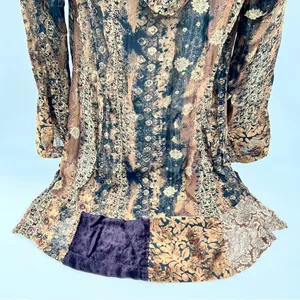Faded Glory Brown and Gold Patterned Hoodie Tunic Blouse/Mini Dress Size S (4-6) thumbnail 9