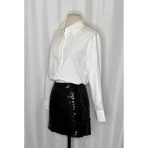 Anthropologie MARE MARE Buttondown Sequin Twofer‎ Dress Black White X-Small thumbnail 6
