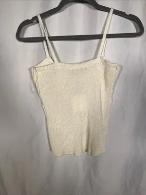 Zara Womens Linen Blend Twist Front Knit Top Medium New Cream 3920/103/712/M thumbnail 7
