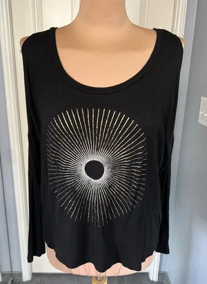 Project Social T Women's Golden Sun Graphic Tee Shirt Size‎ Small Black thumbnail 1