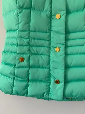 Lilly Pulitzer Isabelle Teal Green Sleeveless Down Filled Puffer Vest S thumbnail 3