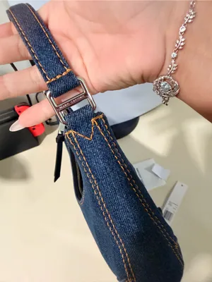 Marc Jacobs Dark Blue Denim Crescent Shoulder Bag thumbnail 9