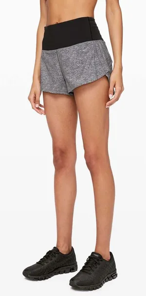Lululemon Speed Up Short 2.5" Heather Lux Multi Black Grey Gym Athletic Womens 4 thumbnail 1
