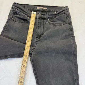 Levis 724 High Rise‎ Straight Jeans 28 Faded Black Dark Gray Denim 18883-0105 thumbnail 5