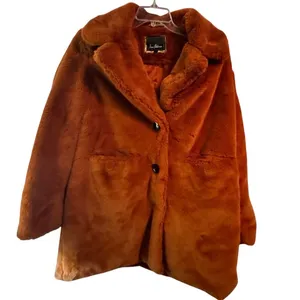 SAM EDELMAN Faux Fur Coat in Cognac, Size Large, New without tag thumbnail 6