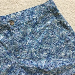 Blue Palm Leaf Print Cotton Shorts - Sz 10 thumbnail 6
