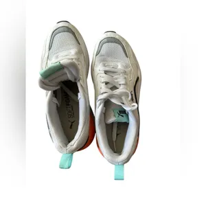 Puma RS-X³ Puzzle Sneakers White Teal Coral 6.5 (373108-17) Chunky Retro Shoes thumbnail 6