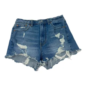 Abercrombie & Fitch High Rise Mom Shorts Distressed Denim Size 27 / 4 thumbnail 3