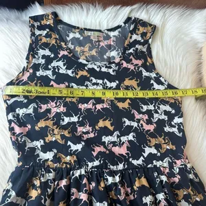 Anthropologie Porridge Petaluma Peep Hem Dress Navy Horse Print & Polka-Dot Hem thumbnail 7