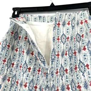Loft size 2 pencil skirt blue gray‎ white red hidden rear zip thumbnail 3