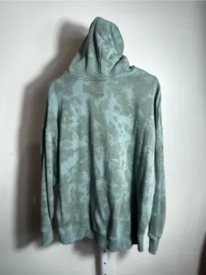 S124. Aerie Women’s Sage Green Tie Dye Hoodie Sweatshirt- oversized thumbnail 4