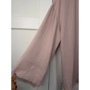 Zara Women Blush Pink Linen Blend Wrap Top Long Sleeve Kimono Style NWOT Medium thumbnail 8