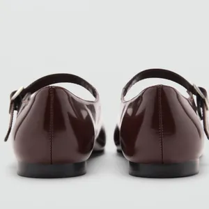 Mango Burgundy Patent Leather Mary Jane Flats thumbnail 3