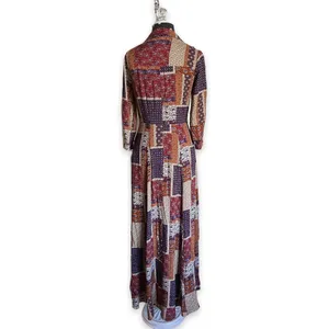 Skies are Blue Womens Dress Size XS Button Front Patchwork Maxi‎ Prairie Hippie thumbnail 4