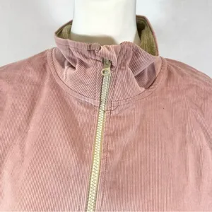 Simply Southern khaki and pink courdoroy and fleece pullover size large NWT thumbnail 3