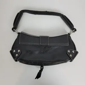 Vintage Aldo Womens Shoulder Bag 11" x 5" Black Leather Y2K Studded Snap Closure thumbnail 5