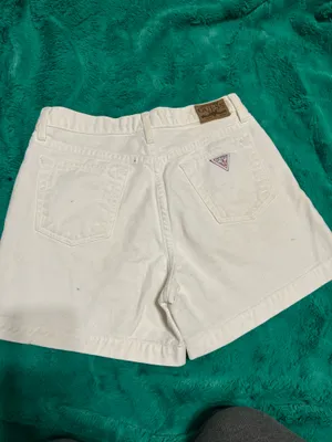 Guess White Shorts Denim High-Waisted thumbnail 3